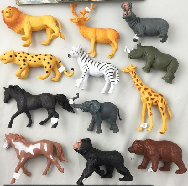 PLAY RUBBER 7 INCH WILD / ZOO ANIMALS