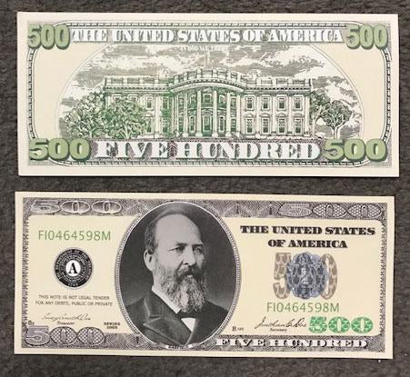 TRICK 500 DOLLAR BILLS FAKE MONEY