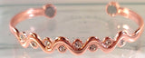 CRYSTAL JEWEL COPPER CUFF BRACELET WITH MAGNETS ( sold by the piece)