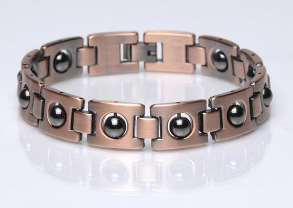 SOLID COPPER MAGNETIC LINK HEMATITIE BRACELET style #LHM