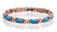 SOLID COPPER MAGNETIC TURQUOISE LINK BRACELET style #TQ-SQ