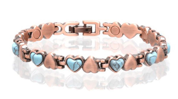 SOLID COPPER MAGNETIC TURQUOISE LINK BRACELET style #TQ-H