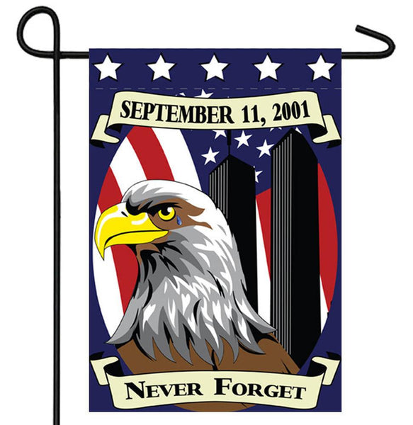 NEVER FORGET 911 -- 28" X 40" GARDEN FLAG