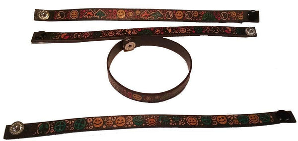 RETRO FIMO DESIGN LEATHER PAINTED BRACELET (peice)