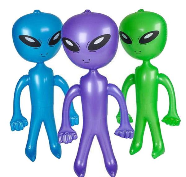 ASST COLOR ALIEN INFLATE 36  INCH INFLATABLE TOY
