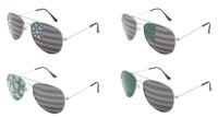 AMERICAN FLAG MARIJUANA POT LEAVES LENS AVIATOR SUNGLASSES