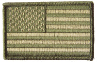 AMERICAN FLAG GREEN CAMOUFLAGE left arm 3 INCH EMBROIDERED PATCH