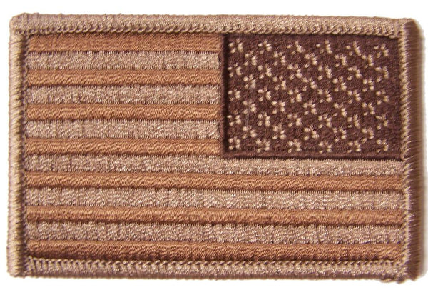 BROWN DESERT AMERICAN FLAG right arm 3 INCH EMBROIDERED PATCH