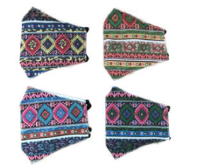 Aztec print face Mask with Filter Sleeve. Washable & reusable! (sold by the piece