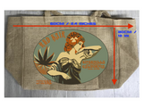 RED HAIR  BURLAP TOTE BAG (Sold by the piece)