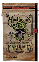 APOTHECARY MEDICAL MARIJUANA BURLAP BAG