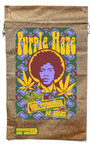 PURPLE HAZE MARIJUANA BURLAP BAG ( sold by the piece )
