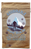 ABOMINABLE BUD MAN MARIJUANA BURLAP BAG