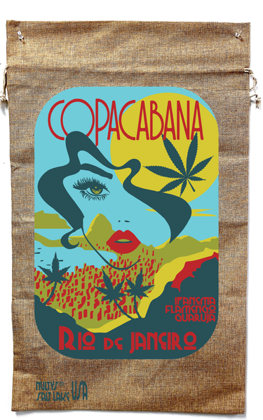 COPACABANA MARIJUANA BURLAP BAG