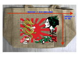 TOKYO SUN BURLAP TOTE BAG ( sold by the piece )
