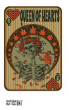 QUEEN OF HEARTS MARIJUANA BURLAP BAG ( sold by the piece )