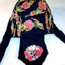 SKULL WITH ROSES BANDANA CAP