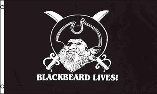 BLACK BEARD LIVES pirate (3ft X 5ft) FLAG