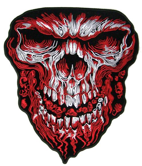 JUMBO BLOOD SKULL FACE PATCH 11 INCH