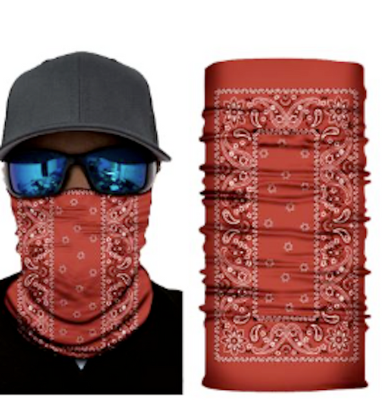 RED PASILEY MULTI FUNCTION SEAMLESS BANDANA WRAP