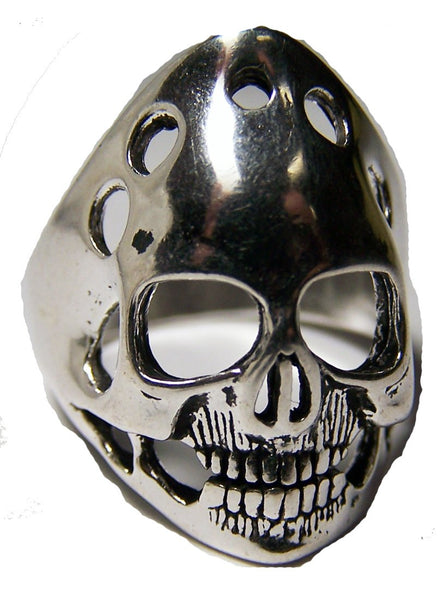 SMILING GHOST HEAD SKULL BIKER RING