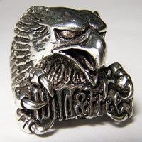WILD AND FREE EAGLE HEAD DELUXE BIKER RING