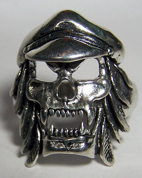 VAMPIRE BIKER SKULL WITH HAT BIKER RING