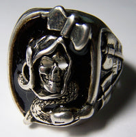 GRIM REAPER WITH AXE BIKER RING