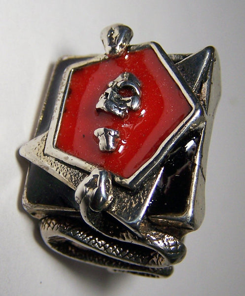 SKULL HEAD BLOOD & SNAKES BIKER RING