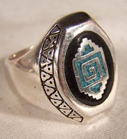 NATIVE RUG DESIGN BIKER RING