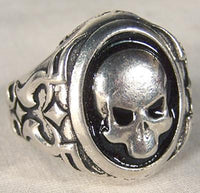 BIKER RING SKULL BLACK BACK