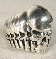 ETERNITY SKULL HEADS  BIKER RING