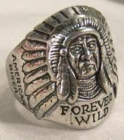 FOREVER WILD CHIEF BIKER RING