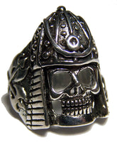 MIDIEVAL ARMORED SOLDIER SKULL BIKER RING