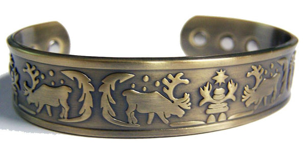 ELK BRONZE COLOR PURE COPPER SIX MAGNET CUFF BRACELET