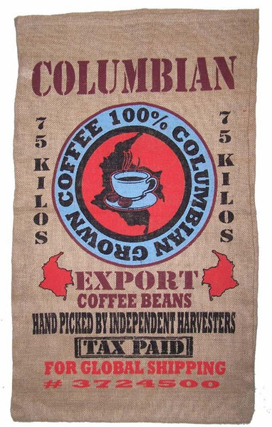 COLUMBIAN COFFEE BURLAP BAG