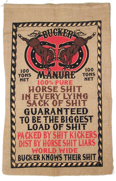 BUCKER HORSE SHIT MANURE BURLAP BAG