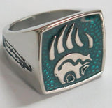 NATIVE STYLE BEAR CLAW STAINLESS STEEL BIKER RING