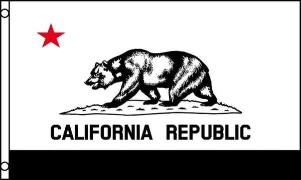 BLACK AND WHITE CALIFORNIA STATE (3ft X 5ft) FLAG