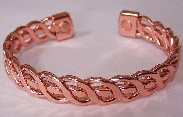 HEAVY PURE COPPER 32 gram CROSS NET CUFF MAGNETIC BRACELET