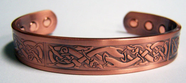 CELTIC SNAKE PURE COPPER SIX MAGNET CUFF BRACELET