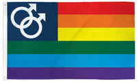MALE double MARS small CORNER RAINBOW (3ft X 5ft) FLAG