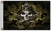 CAMO 2ND AMENDMENT SKULL PISTOL GUNS BIKER DELUXE (3ft X 5ft) BIKER FLAG