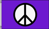 PURPLE PEACE SIGN (3ft X 5ft) FLAG