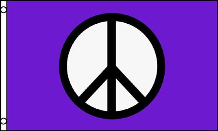 PURPLE PEACE SIGN (3ft X 5ft) FLAG