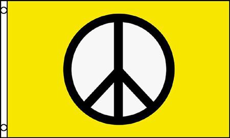 YELLOW PEACE SIGN (3ft X 5ft) FLAG