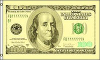 HUNDRED DOLLAR BILL  (2ft X 3ft) FLAG