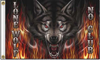 LONE WOLF CLUB (3ft X 5ft) MOTORCYCLE BIKER DELUXE FLAG