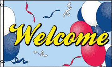 WELCOME BALLOONS (3ft X 5ft) FLAG