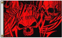 RIDE FAST LIVE HARD SKULL DELUXE (3ft X 5ft) BIKER FLAG